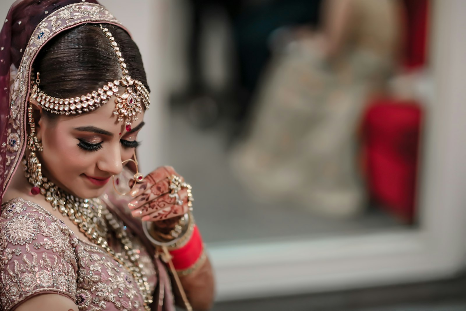 Finishing the bridal details