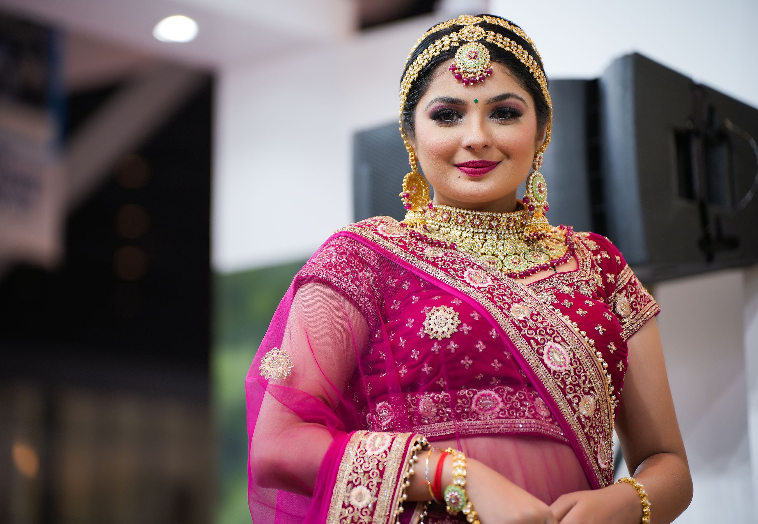 Bride in full bridal hair and makeup done at Glow Beauty Salon