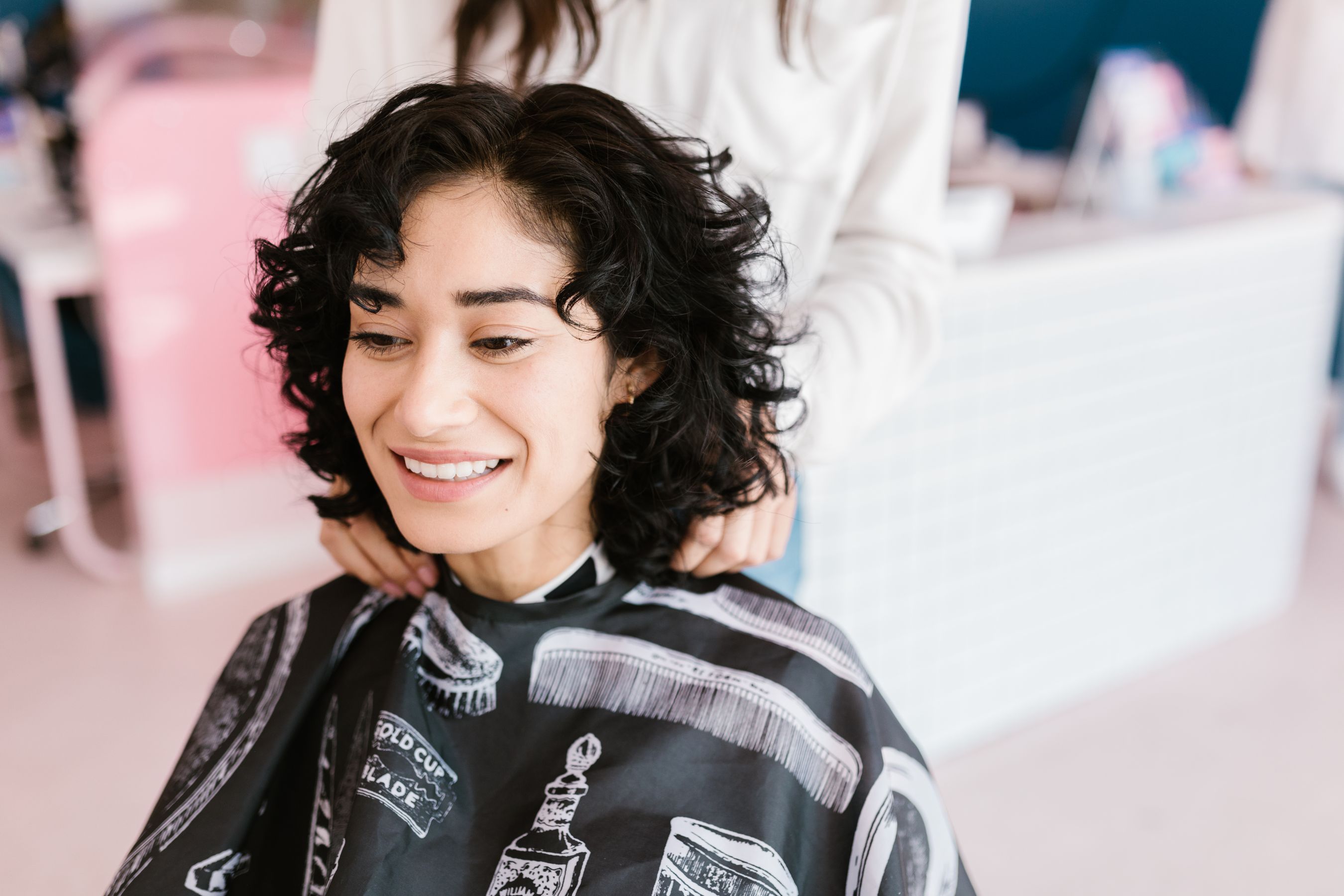 Client having her hair styled at Glow Beauty Salon